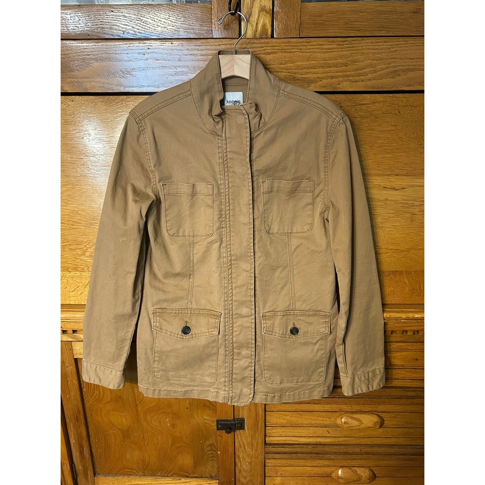 Kensie Jeans Granola Gorpcore Tan Utility Field Chore Jacket Khaki Military Coat